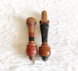 Antique Lacquered Multi Color Wooden Wall Hook Home Decor Collectible 2Pcs WN283 - Picture 1 of 7