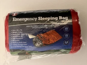 SE Heavy Duty Red Aluminized PE Emergency Sleeping Bag 3' x 7' - Picture 1 of 11
