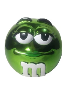 M&M's Galerie Ceramic Metallic Green Lady Candy Cookie Jar Canister 2003 - Picture 1 of 11