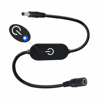 DC 5.5mm x 2.1mm 5.5 x 2.5mm LED Strip Touch Dimmer Cable Single Colour Dimming - Image 1 of 4