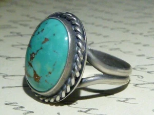 Klassischer handgefertigter Southwestern Türkis Ring, Sterling, Größe 9,5 - Bild 1 von 5