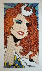 Sina Sparrow Large Original Acetate Female Portrait Pop Art Lichtenstein Warhol - Picture 1 of 3