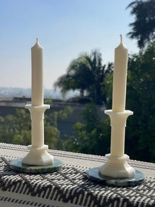 Loewe Style Taper Candle, White, 7 in, Pair of 2, 100% Soy Wax, Scented - Picture 1 of 6