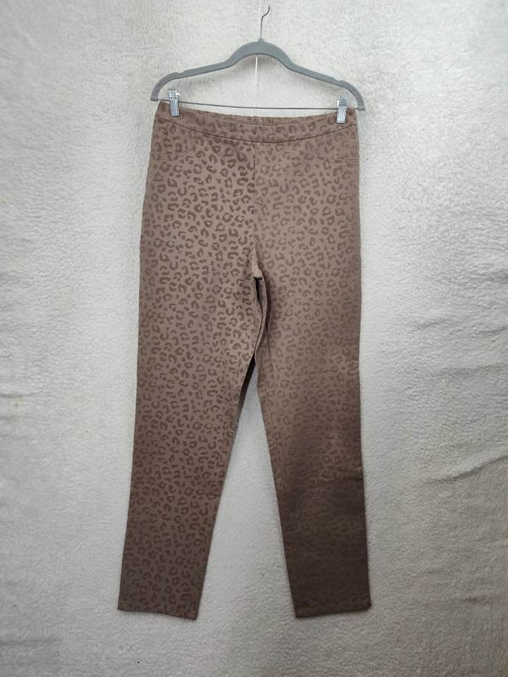Leggings femininas Isaac Mizrahi Live estampa marrom 10T mistura de algodão ajuste no tornozelo - Imagem 1 de 4