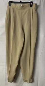 Vintage Barbara Bui Paris Womens Beige Pleated Pants Slacks Size 44 France EUC - Picture 1 of 6