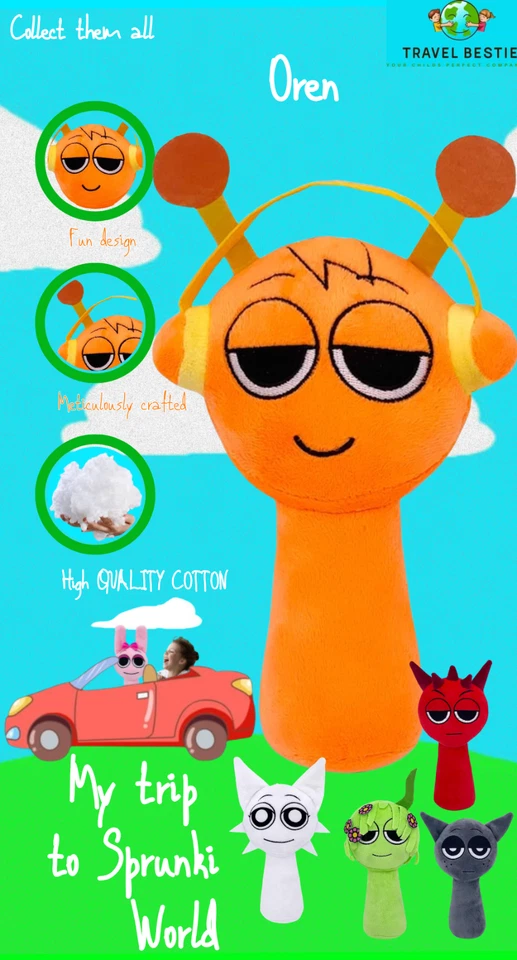 Juguetes de Peluche Sprunki Sprunki Incredibox Muñeco de Peluche Sprunki Juego Dibujos Animados Almohada Niño Foto 1 de 2