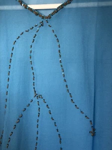 Bijoux Terner Aqua Blue Sheer Beaded Top/Beachwear - Picture 1 of 7