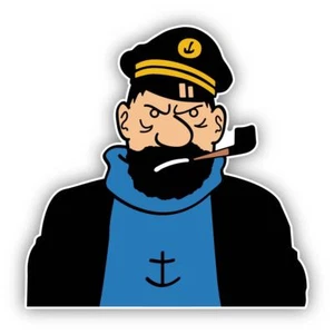 Captain Haddock Cartoon Sticker Decal laptop wall car phone Kids Tintin - Picture 1 of 1