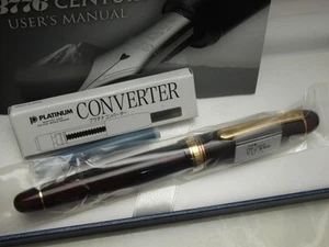 Japanese PLATINUM #3776 CENTURY BOURGOGNE PNB-15000 14K UEF-nib with Converter - Picture 1 of 10