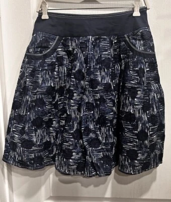 Falda Lilly Pulitzer Talla Grande Azul Blanco Estampado Náutico Academia Algodón Bolsillos Foto 1 de 4