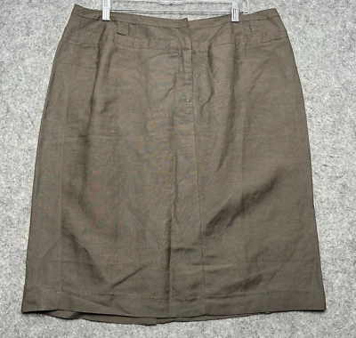 Sandro Stuido Skirt Women 16 Brown Linen Blend Classic Light Airy Comfy Timeless - Image 1 of 4