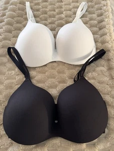 Maidenform 2 Comfort T Shirt Bra’s Underwire White/Black 36DD - Picture 1 of 10
