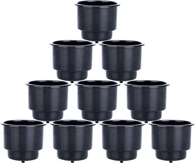 40件装船杯架饮料罐嵌入式塑料带排水船用房车汽车黑色 — 第 1/4 张图片