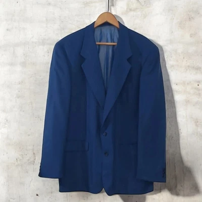 Traje Chaqueta Blazer Douglas Vintage Azul Eléctrico Pura Lana Nueva 54 L Foto 1 de 4