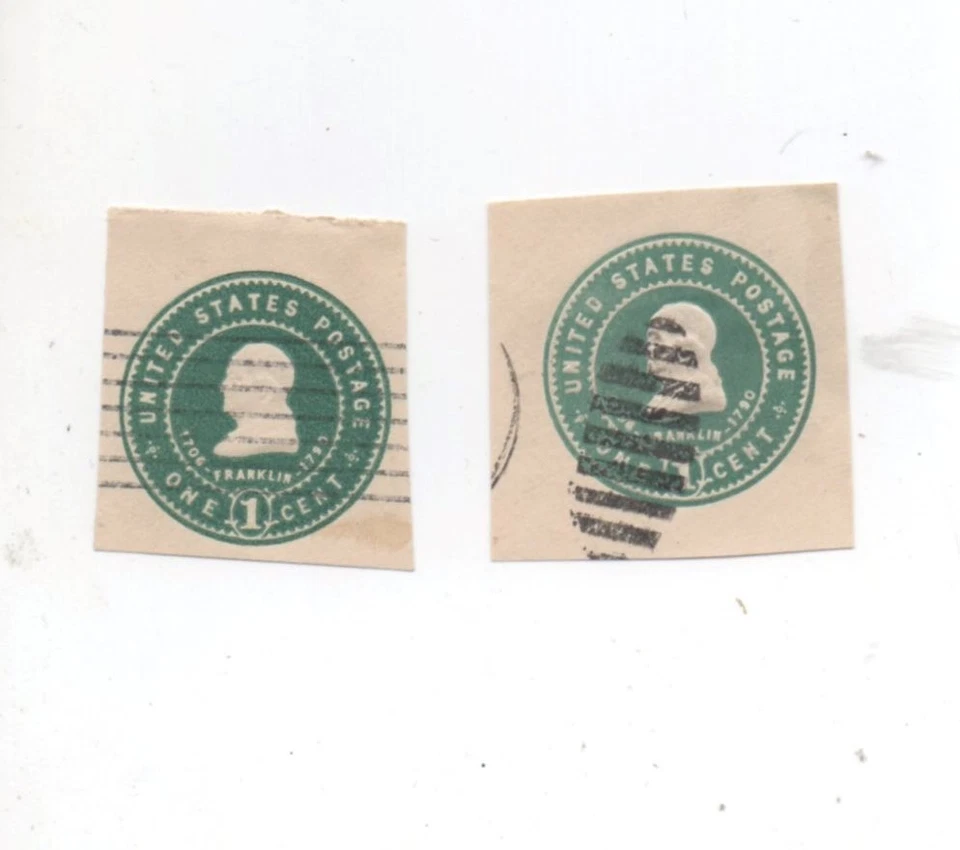 United States used cut square U379 x2 - Image 1 of 1