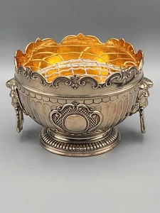 Vintage Silver Plated Georgian Style Monteith Swing Ring Lions Head Flower Bowl - Picture 1 of 11
