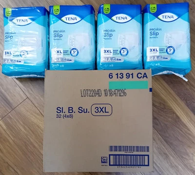 TENA ProSkin Slip Super Bariatric XXXL – Case of 4 Packs (32 Total Incontinence