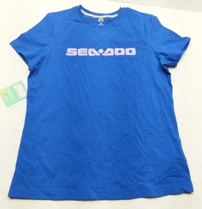 Can-Am OEM Part 4546780983 Sea-Doo Signature BLUE T-Shirt Ladies LARGE - Picture 1 of 4