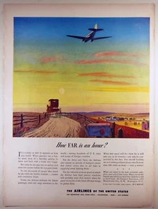 Anuncio impreso de revista vintage 1943 AIRLINES OF THE US de EE. UU. completa LG - Imagen 1 de 1