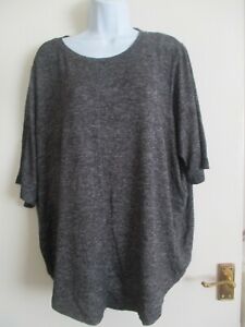 *M&S- SIZE 24 *GREY MARL MIX SHORT SLEEVE T/TOP
