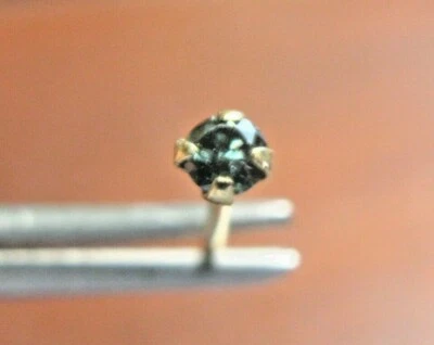 PIN NARIZ DIAMANTE AZUL ORO AMARILLO 14K 1.7MM, PUEDES DOBLARLO A TU FORMA PERSONALIZADA Foto 1 de 4