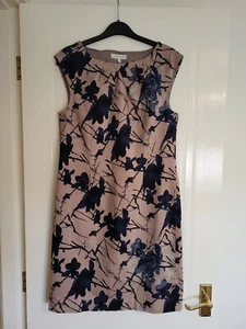 Kew 159 Jigsaw Brown Blue Floral Abstract Shift Dress. Size 10. Boho Office - Picture 1 of 5