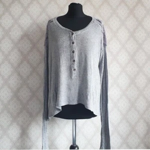 Hollister Damen langarm Cardigan ✨ Strickjacke ✨ L ✨ grau ✨ Knöpfe ✨ Kragenlos ✨ - Bild 1 von 5