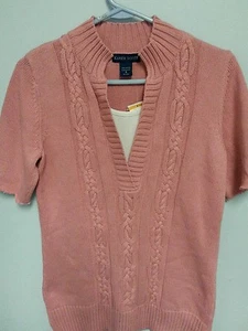 Karen Scott women's small short sleeve pinkish sweater new w/tags - Picture 1 of 7