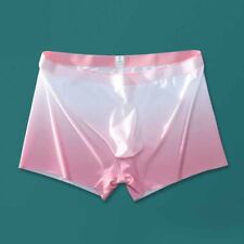 Mens/Men Ice Silk Seamless Boxer Briefs Pouch Underwear Shorts Trunks Underpants