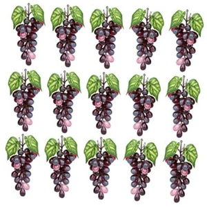 Bunches Fake Grapes Decorative Fruit Artificial Grapes for Home House 15 Purple - Picture 1 of 7