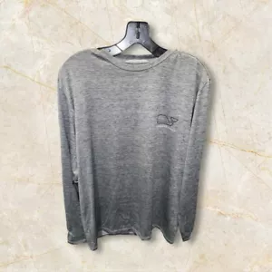 Camiseta de manga larga Vineyard Vines Performance para hombre mediana gris jaspeado elástica - Imagen 1 de 4