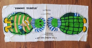 Vintage TOMMY TURTLE Cut & Sew Fabric Panel Pillow Springs Mills 1976 - Picture 1 of 3