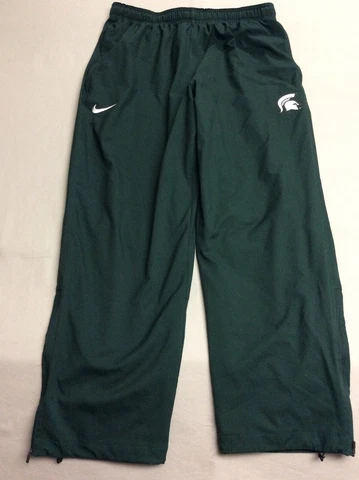 MICHIGAN STATE SPARTANS AUTHENTIC NIKE DRI-FIT GREEN WORKOUT PANTS MENS XXL 2XL Cover