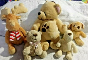 5 x Stofftiere Tedi Bär Elch Schildkröte Hund - Bild 1 von 8