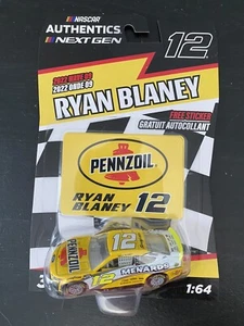 NASCAR AUTHENTICS 1/64 2022 WAVE 9 RYAN BLANEY #12 PENNZOIL FORD MUSTANG SG - Picture 1 of 1