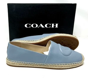 Zapatos Coach Mujer Cruz Nappa Cuero Alpargata Azul Aciano Talla 9.5 Nuevos en Caja - Imagen 1 de 17