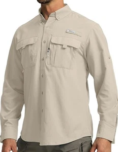 Pudolla Men's Sun Protection Fishing Shirt Long Sleeve Long New With Tags - Picture 1 of 11