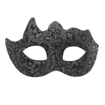 Máscara masculina de Halloween Mardi Gras máscara, macia suave suave preta 22 - Imagem 1 de 4