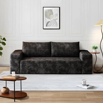 Sofá Loveseat 63" Cloud Cómodo Asiento Profundo Pana Sofá 2 Plazas Sin Hueso Foto 1 de 4