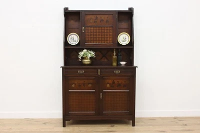 Antiguo arte popular holandés pintado pino buffet, bar, aparador #55079 Foto 1 de 4