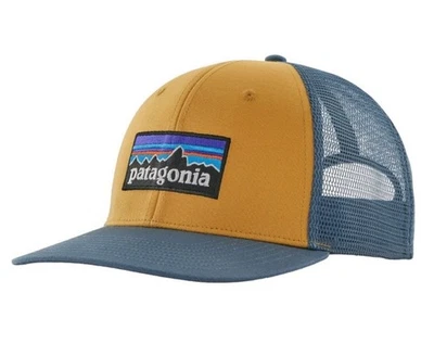 Patagonia P-6 Logo Trucker Hat Pufferfish Malla Dorada Gorra Snapback Talla Única Nuevo con Etiquetas Foto 1 de 4