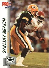 1992 Pro Set Football #500 Sanjay Beach RC