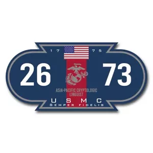 USMC 2673 MOS Decal - Semper Fidelis Decal - Marine Corps Blood Stripe 3" Decal - Picture 1 of 1