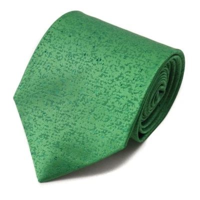 New $230 ISAIA NAPOLI Bright Melon Green Patterned Extrafine Silk Tie - Image 1 of 4