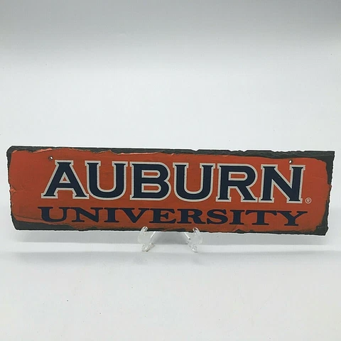 Auburn University Natural Slate Rock Plaque/Sign. 13"x3.5" Cover