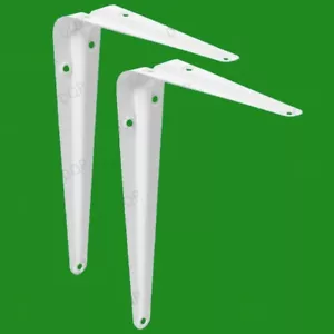 12x London White Metal Shelf Shelving Support Wall Mount Brackets, 7 Sizes - Picture 1 of 2