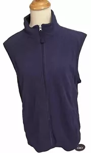 Club Room Fleece Vest Full Zip Navy Blue Lightweight Pockets Unisex Sz. L - Picture 1 of 7