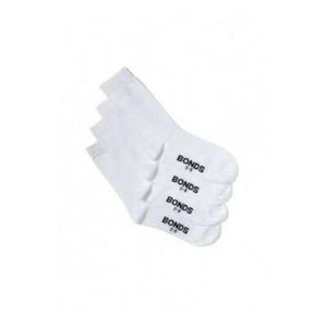Bonds Boys Girls 4 Pairs Crew School Cotton Socks Kids White - Picture 1 of 2