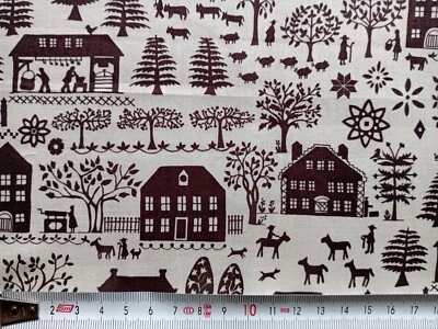 TOWN, TREES, ANIMALS -  Liberty Tana Lawn cotton approx 69 x 16 cm - Image 1 of 3
