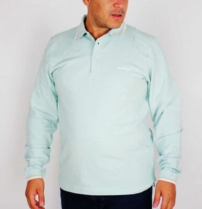 Mens The Original Ben Sherman S1392 Mint Smart Casual Long Sleeve Polo Shirt - Picture 1 of 5